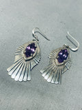 Luminous Vintage Native American Navajo Sterling Silver Amethyst Pendant Earrings-Nativo Arts