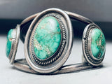 Important Vintage Native American Navajo Carico Lake Turquoise Sterling Silver Bracelet-Nativo Arts