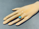 Sky Blue Turquoise Vintage Native American Navajo Sterling Silver Ring-Nativo Arts