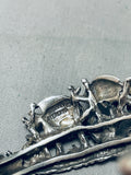 School Of Fish!! Vintage Sterling Silver Detailed Bracelet Cuff-Nativo Arts