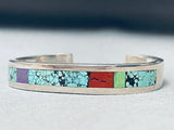 6 Inch Wrist Quality Vintage Native American Navajo Spiderweb Turquoise Sterling Silver Bracelet-Nativo Arts