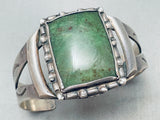 One Of The Best Vintage Native American Navajo Green Jasper Sterling Silver Bracelet-Nativo Arts