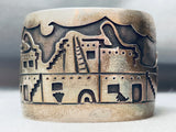 Huge Vintage Native American Hopi Sterling Silver Pueblo Bracelet Cuff Old-Nativo Arts