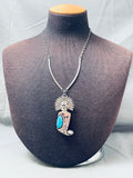 Nelson Morton Magnificent Pilot Mountain Turquoise Sterling Silver Necklace-Nativo Arts