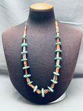 Chunky Royston Turquoise Vintage Native American Navajo Abalone Shell Necklace Old-Nativo Arts