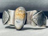 Foggy Desert Agate Vintage Native American Navajo Sterling Silver Bracelet-Nativo Arts