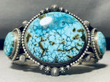 One Of The Best Ever Vintage Native American Navajo Spiderweb Turquoise Sterling Silver Bracelet-Nativo Arts