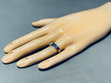 14k Gold Vintage Native American Navajo Size 7.5 Turquoise Inlay Ring-Nativo Arts