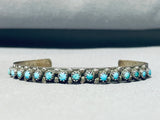 Marvelous Vintage Native American Zuni Blue Gem Turquoise Sterling Silver Bracelet-Nativo Arts