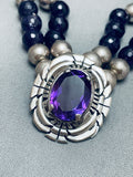 One Of The Most Fab Vintage Native American Navajo Amethyst Sterling Silver Necklace-Nativo Arts