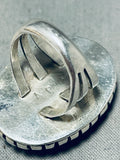 Superior Vintage Native American Navajo Black Onyx Sterling Silver Colossal Ring-Nativo Arts