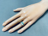 Wonmderful Vintage Inlay Turquoise Pearl Sterling Silver Ring-Nativo Arts