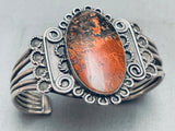 One Of The Best Vintage Native American Navajo Petrified Wood Sterling Silver Bracelet-Nativo Arts
