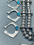 One Of The Best Vintage Native American Navajo Turquoise Sterling Silver Squash Blossom Necklace-Nativo Arts
