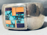 Important Ray Tracey Vintage Native American Navajo Inlay Turquoise Sterling Silver Bracelet-Nativo Arts