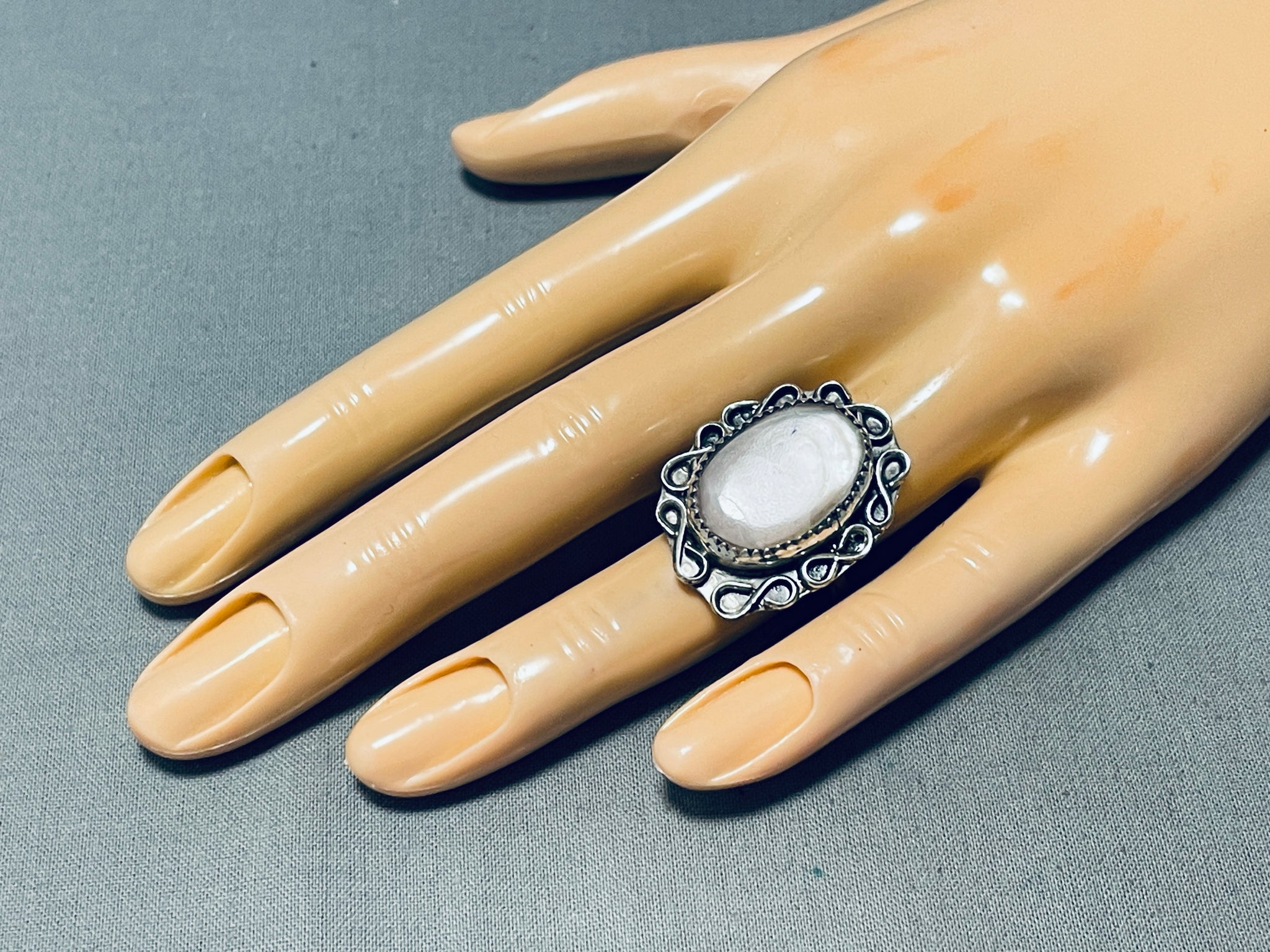 Unique Southwest Native deals American Sterling Silver and Mother Of Pearl Ring Size 7 FREE SHIPPING! #MOFPRL-SR14