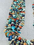 Colorful Native American Navajo Turquoise Coral Lapis Sterling Silver Necklace-Nativo Arts