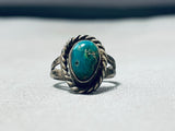 Authentic Vintage Native American Navajo Blue Green Turquoise Sterling Silver Ring-Nativo Arts