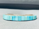 5.5 Inch Wrist Vintage Native American Navajo Turquoise Inlay Sterling Silver Bracelet-Nativo Arts