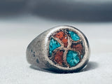 Striking Vintage Native American Navajo Turquoise Sterling Silver Ring-Nativo Arts