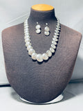 Gorgeous!! Vintage Native American Navajo Sterling Silver Flat Bead Necklace-Nativo Arts