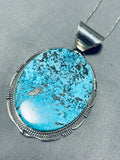 Earth Of Turquoise Vintage Native American Navajo Sterling Silver Necklace-Nativo Arts