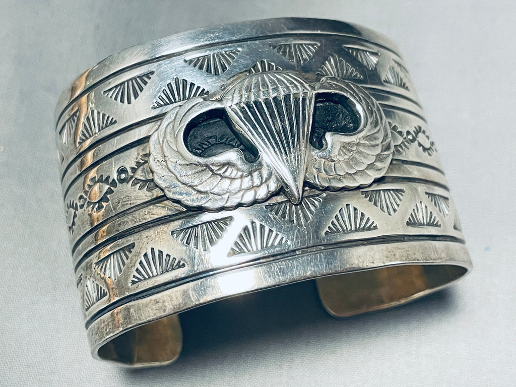 Us Army Airborne Vintage Native American Navajo Very Rare Sterling