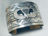 Us Army Airborne Vintage Native American Navajo Very Rare Sterling Silver Bracelet Cuff-Nativo Arts