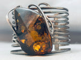 Best Vintage Native American Navajo Amber Sterling Silver Ancient Tree Sap Bracelet-Nativo Arts