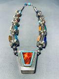 One Of The Finest Vintage Native American Navajo Turquoise Shell Sterling Silver Necklace-Nativo Arts