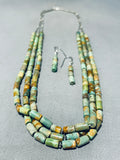 Tubes Of Royston Turquoise!! Native American Navajo Sterling Silver Necklace-Nativo Arts