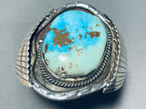 Cripple Creek Turquoise!! Vintage Native American Navajo Sterling Silver Bracelet-Nativo Arts