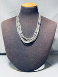 One Of The Coolest Vintage Native American Navajo Sterling Silver Bead Heishi Necklace-Nativo Arts