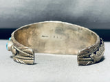 Ray Etsitty Flower Vintage Native American Navajo Turquoise Sterling Silver Bracelet-Nativo Arts