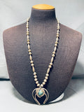Gorgeous!! Vintage Native American Navajo Turquoise Sterling Silver Necklace Old-Nativo Arts