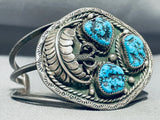 Fascinating Vintage Native American Navajo Morenci Turquoise Sterling Silver Bracelet-Nativo Arts