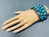 Native American Get Your Workout In Vintage Zuni 101 Grams Turquoise Sterling Silver Bracelet-Nativo Arts