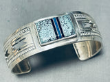 Important Cut Out Geomtrics Vintage Native American Navajo Turquoise Sterling Silver Bracelet-Nativo Arts