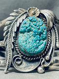 Cool Geomtric Hallmark Vintage Native American Navajo Turquoise Sterling Silver Bracelet-Nativo Arts