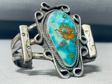 Important Early Vintage Native American Navajo Blue Royston Turquoise Sterling Silver Bracelet-Nativo Arts