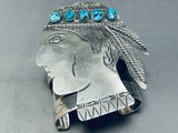 Chief of Tribe!! 154 Grams Native American Navajo Turquoise Sterling Silver Bracelet Cuff-Nativo Arts