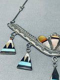 One Of The Most Beautiful Vintage Native American Zuni Dangle Turquoise Sterling Silver Necklace-Nativo Arts