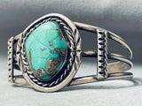Stunning Vintage Native American Navajo Royston Turquoise Sterling Silver Bracelet