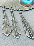 Native American One Of The Most Beautiful Vintage Navajo Turquoise Sterling Silver Necklace-Nativo Arts