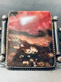 The Most Unique Vintage Native American Navajo Pink Petrfied Wood Sterling Silver Bracelet-Nativo Arts