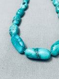 Chunky Spiderweb Turquoise Vintage Native American Navajo Sterling Silver Necklace