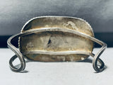 One Of The Best Vintage Native American Navajo Tiger Eye Sterling Silver Bracelet Old-Nativo Arts