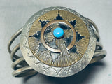 Hand Etched Basket Vintage Native American Navajo Sterling Silver Bracelet Cuff-Nativo Arts