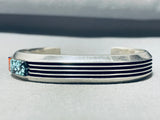 Abstract Vintage Native American Navajo Spiderweb Turquoise Sterling Silver Bracelet-Nativo Arts
