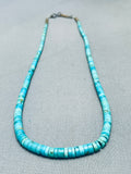 Very Early Graduating Turquoise Vintage Native American Navajo Sterling Silver Encklace-Nativo Arts